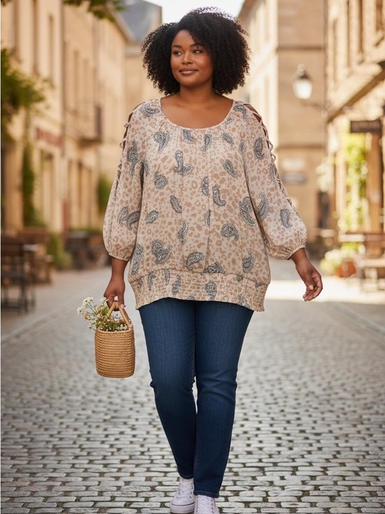 Como Blu Tops - Cold Shoulder Paisley Print Women's Top NWOT
